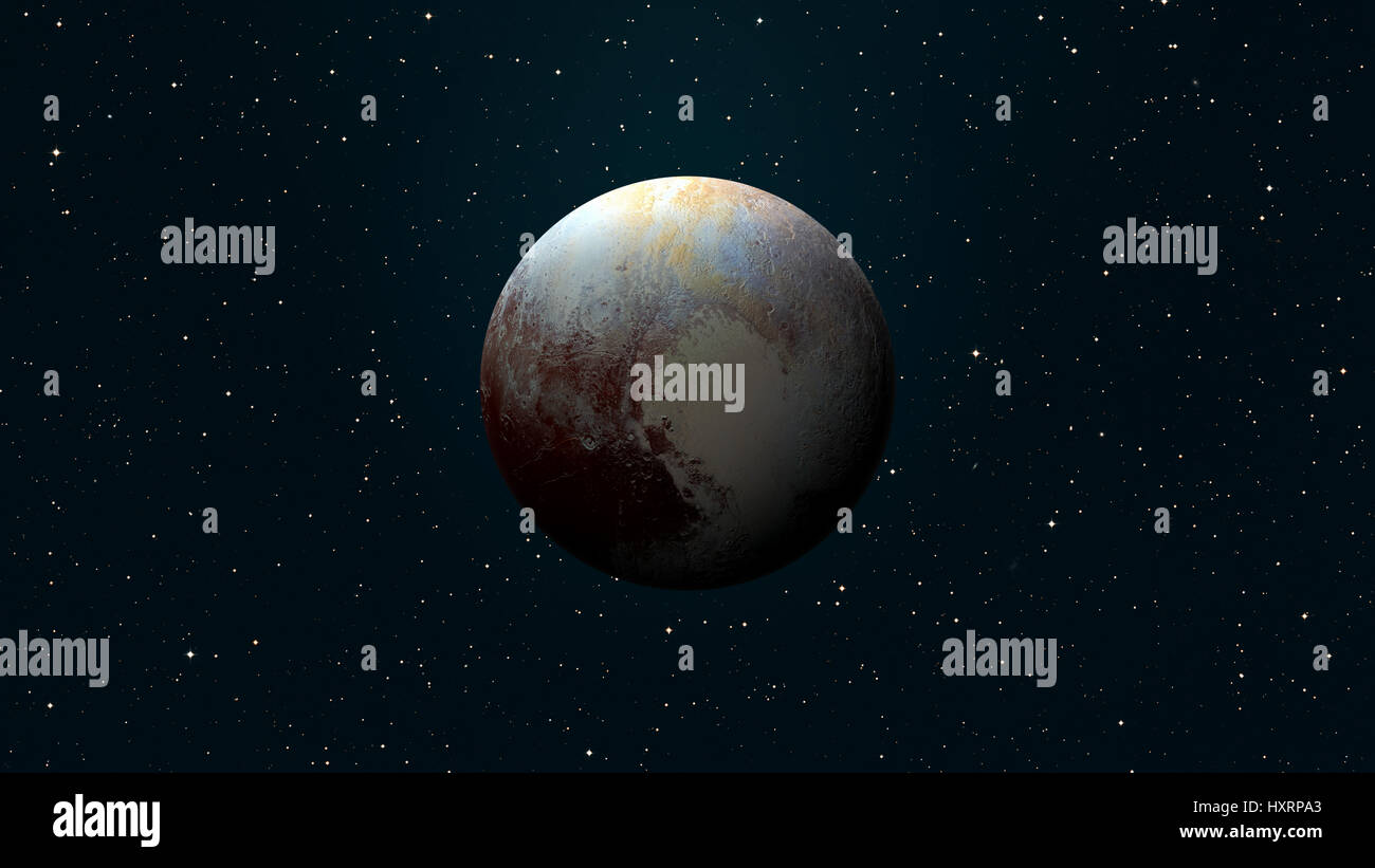Solar System - Pluto. It is a dwarf planet in the Kuiper belt, a ring ...