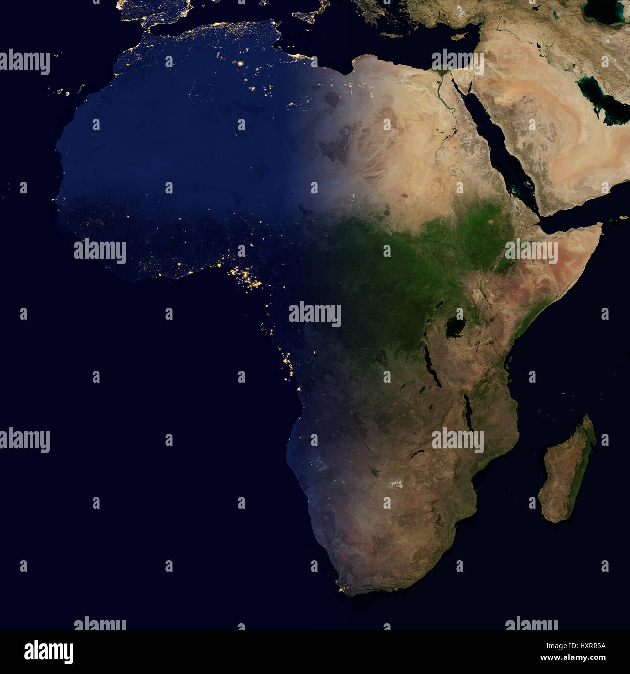 Map Earth Night And Day High Resolution Stock Photography and