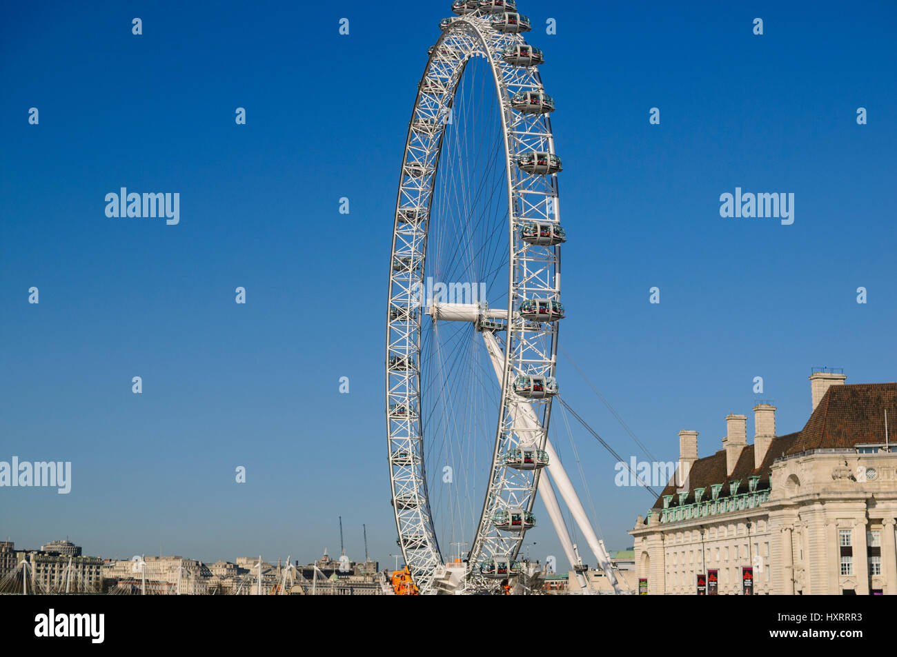 The London Eye street view - London, England 2017. Stock Photo