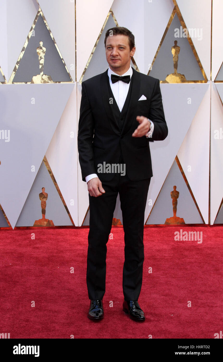 89th Annual Academy Awards held at the Dolby Theatre at the Hollywood & Highland Center  Featuring: Jeremy Renner Where: Los Angeles, California, United States When: 26 Feb 2017 Stock Photo