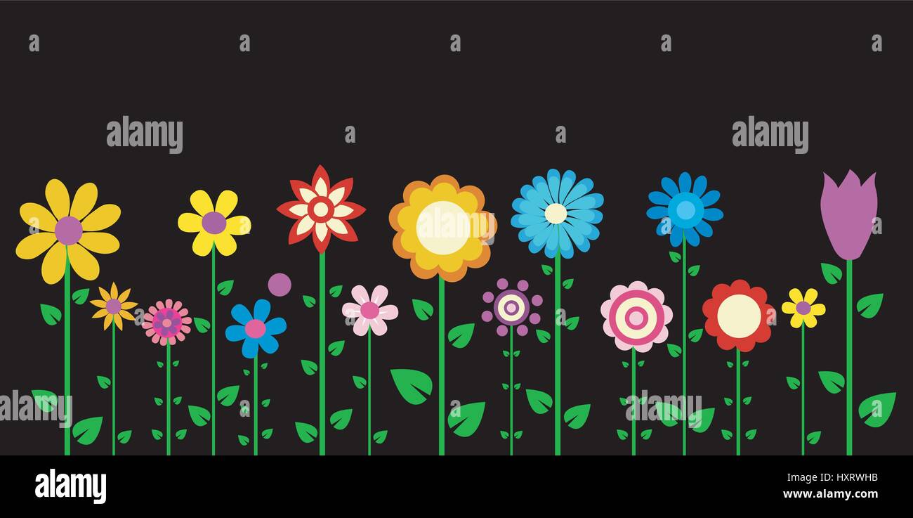 colorful spring flowers vector illustration Stock Vector Image & Art ...