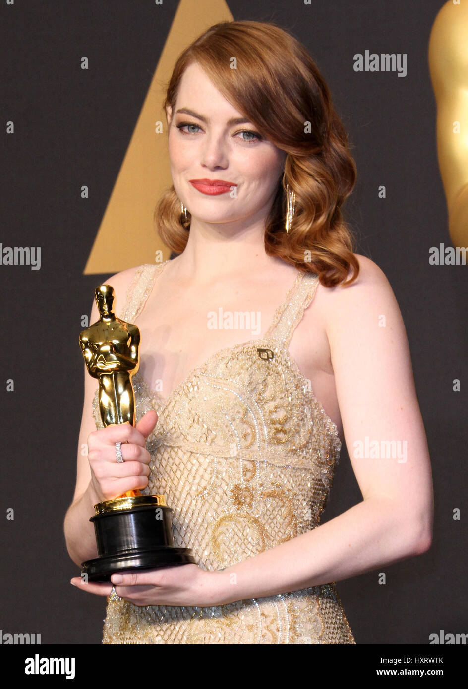 89th Annual Academy Awards (Oscar's) held at the Dolby Theatre - Press Room  Featuring: Emma Stone Where: Los Angeles, California, United States When: 26 Feb 2017 Stock Photo