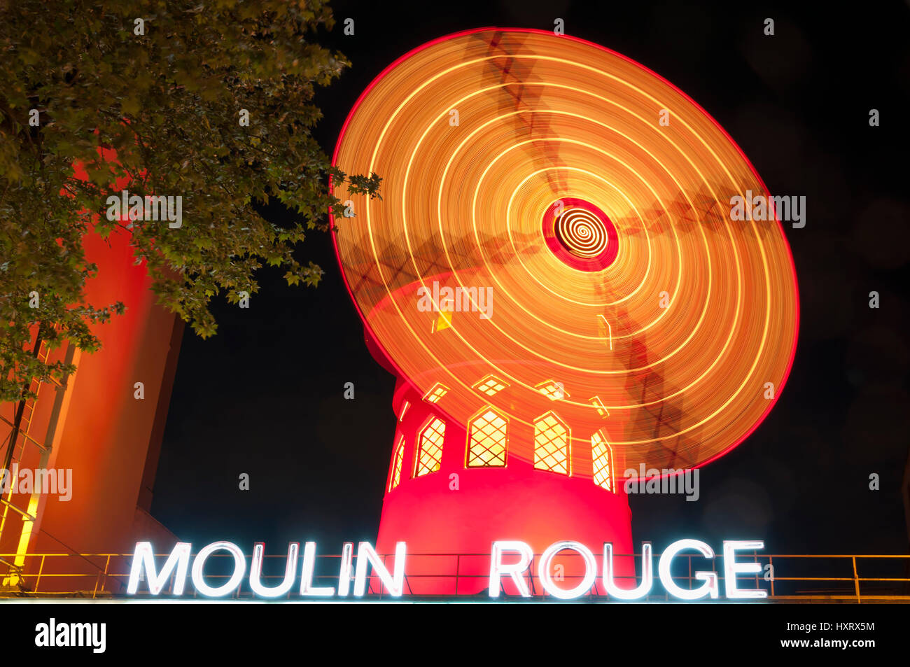 The famous Moulin Rouge building in Paris , France Stock Photo
