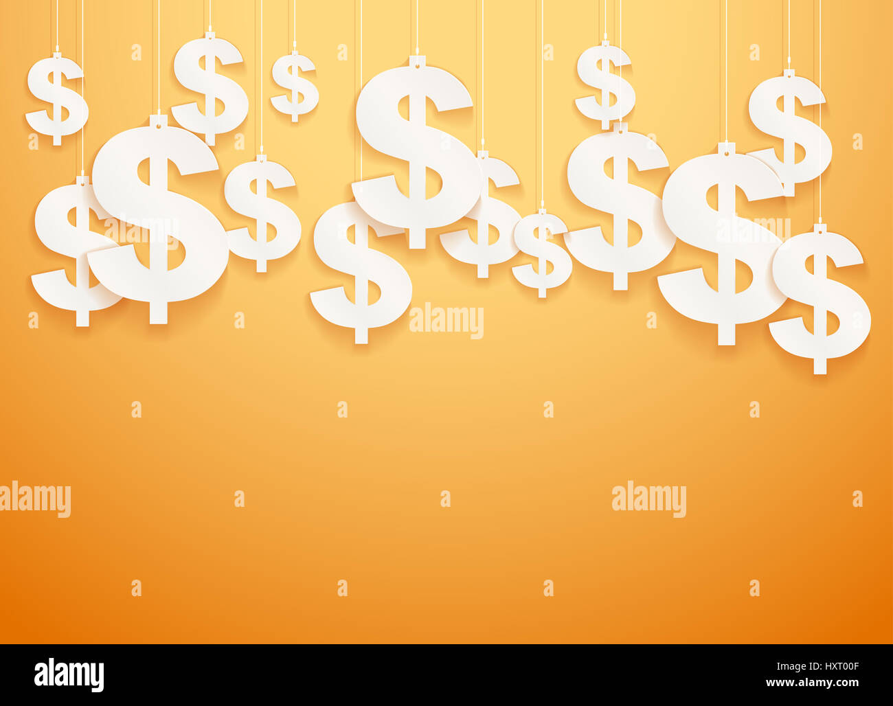 Hung symbols Dollar.  Illustration. Stock Photo