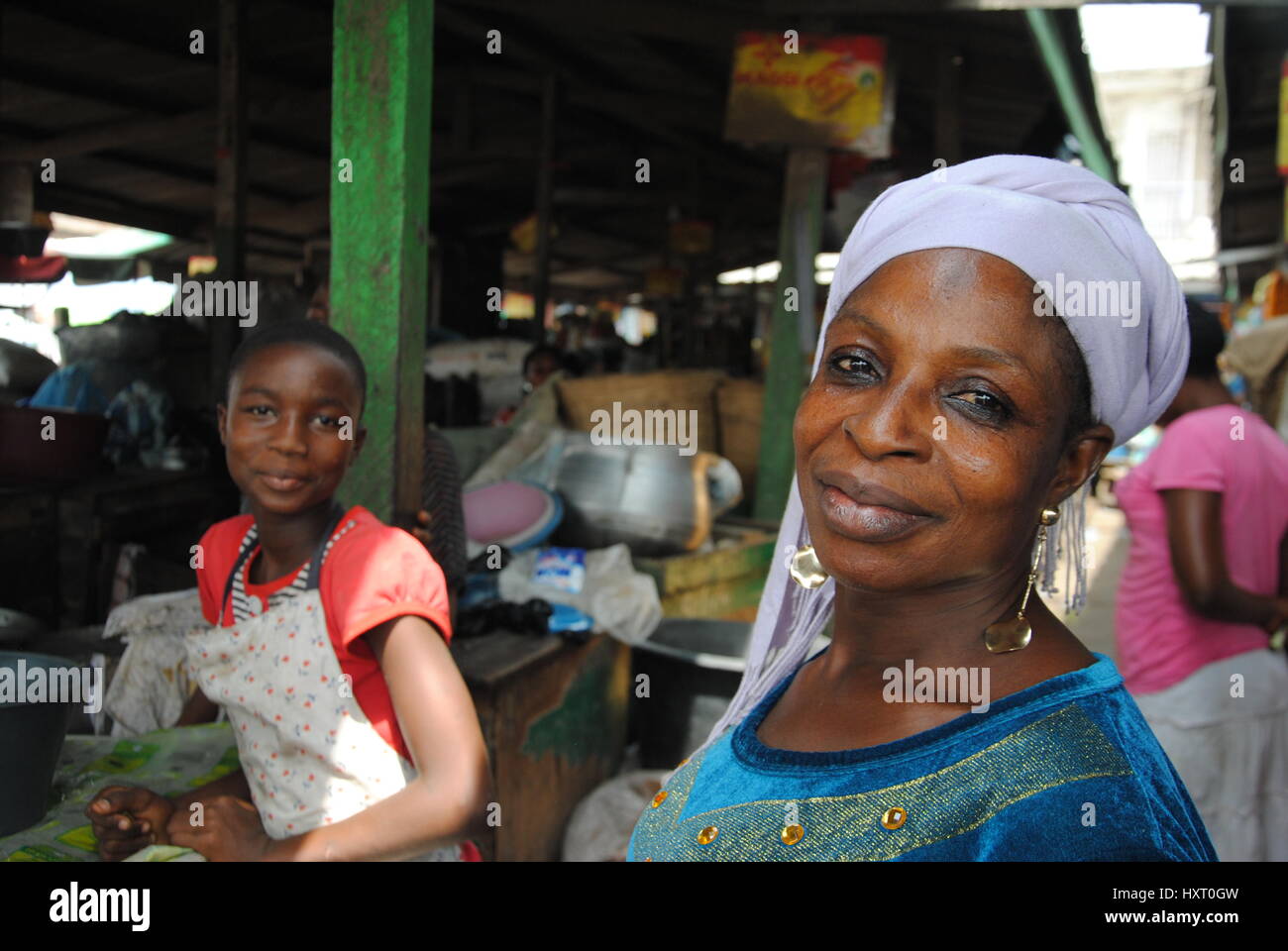Sellers at Agbogbloshie food market, Greater Accra, Ghana, Africa Stock Photo