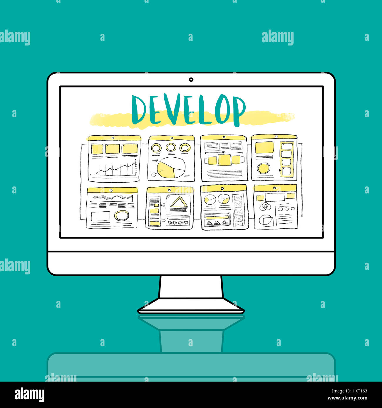 Development Develop Workflow Design Graphic Word Stock Photo - Alamy