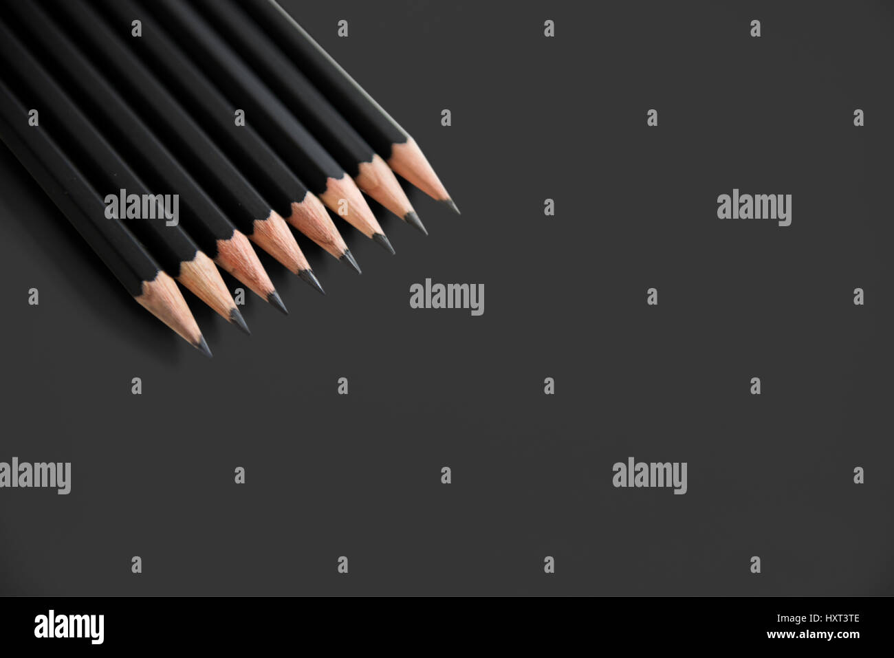 Pencils Lined Up Layer Isolated Background Stock Photo Alamy