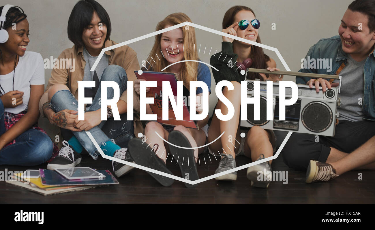 Friendship Vintage Vector Graphic Concept Stock Photo