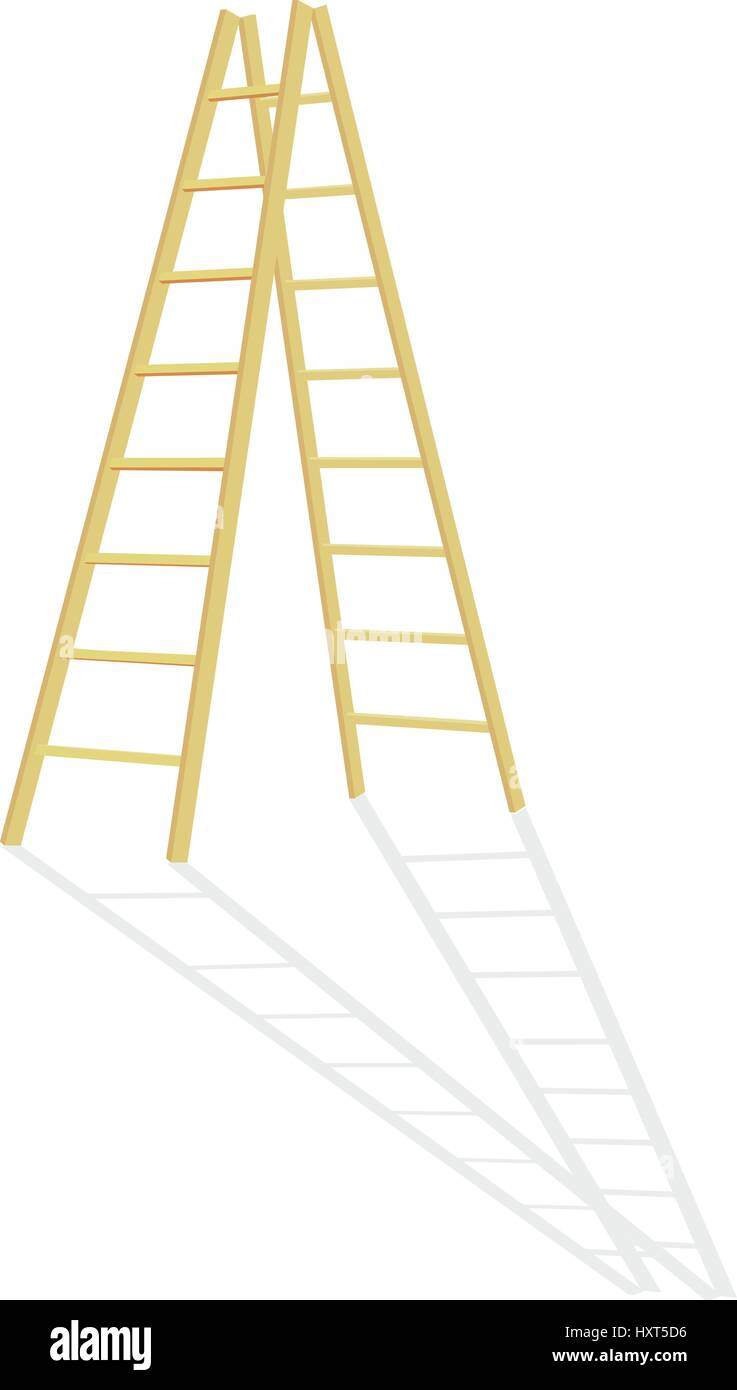 wood step-ladder Stock Vector