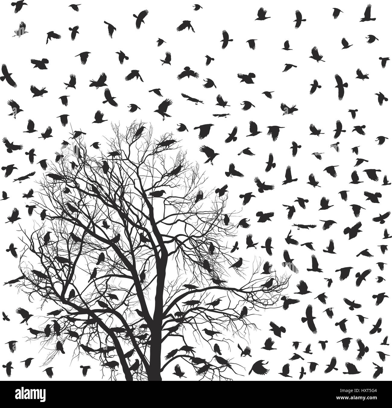 Flock of crows Stock Vector Images Alamy