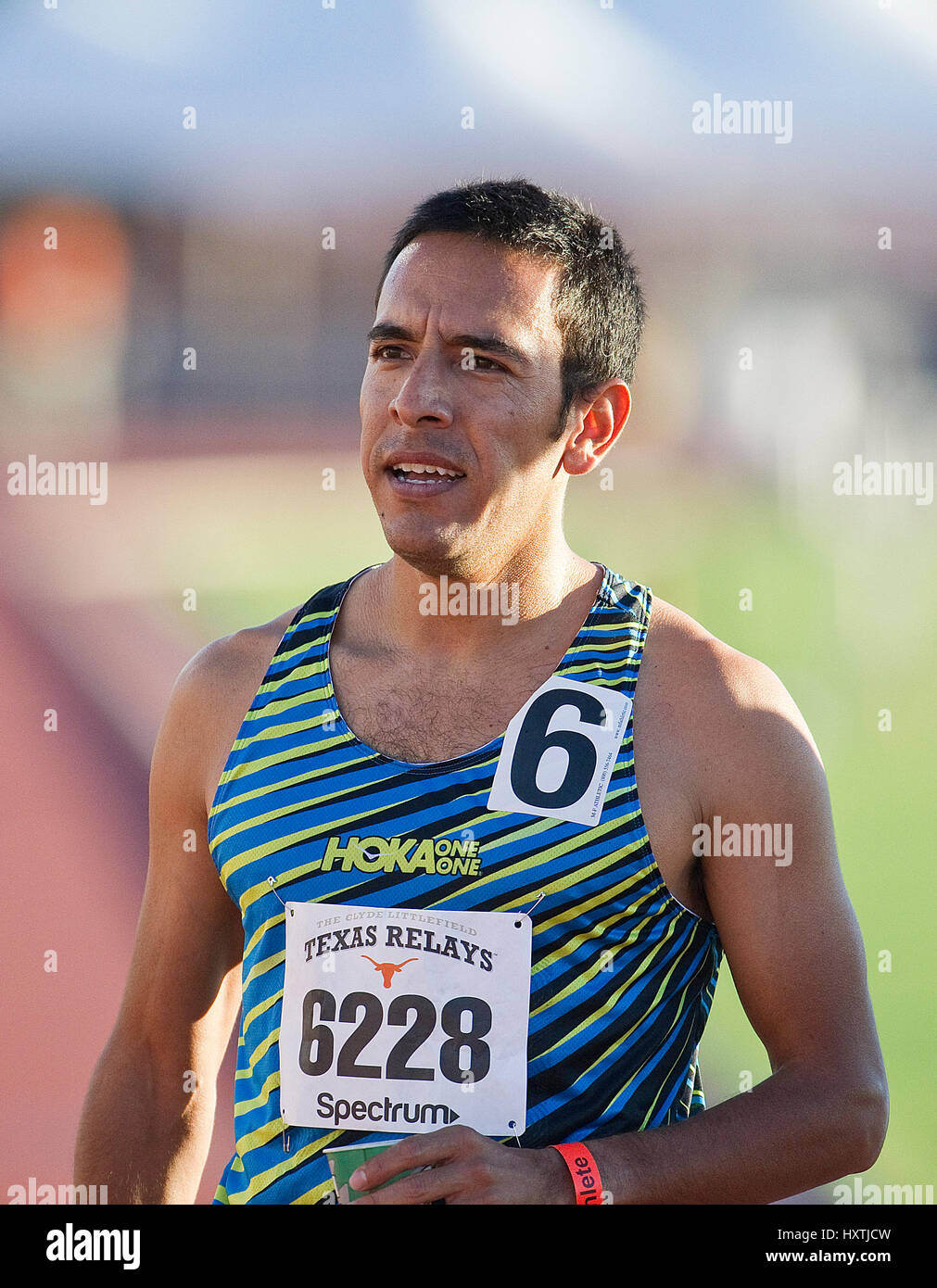 March 30, 2017: Leo Manzano #6228 with Hoka One One racing in the Men's 800  Meter Run Invitational at the 90th running of The Clyde Littlefield Texas  Relays at Mike A. Myers