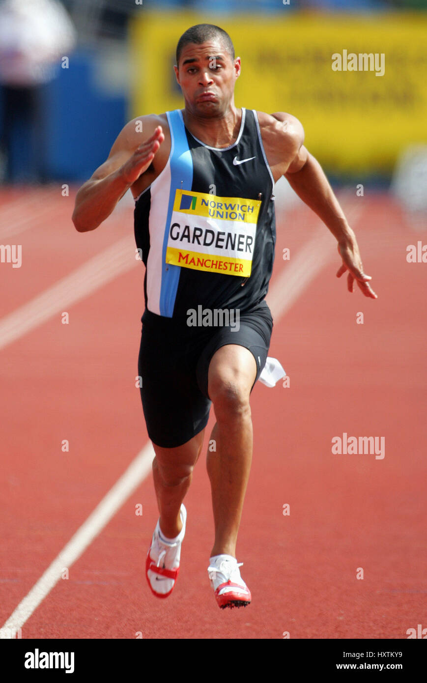JASON GARDENER 100 METRES MANCHESTER REGIONAL ARENA MANCHESTER ENGLAND