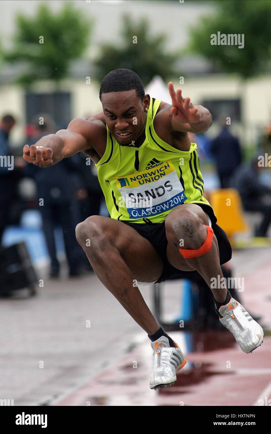 LEEVAN SANDS TRIPLE JUMP SCOTSTOUN STADIUM GLASGOW SCOTLAND 03 June 2007 Stock Photo