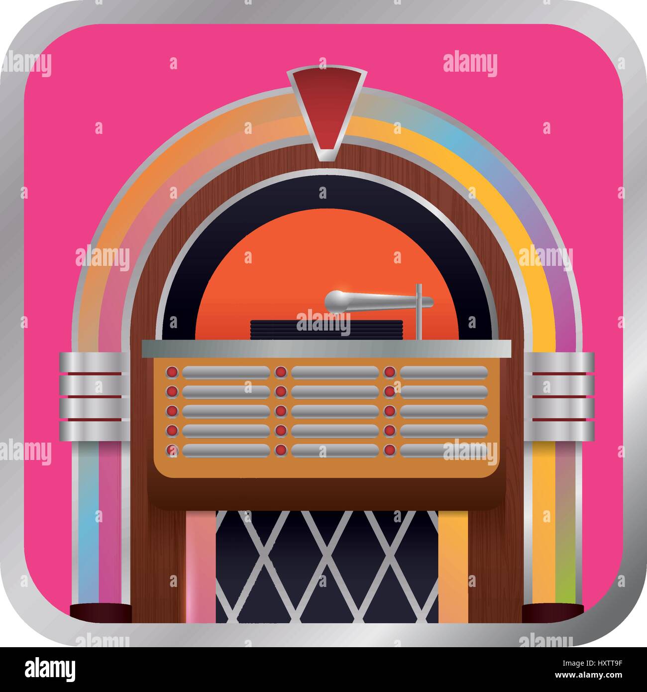 Jukebox vintage rockola icon vector illustration graphic design Stock
