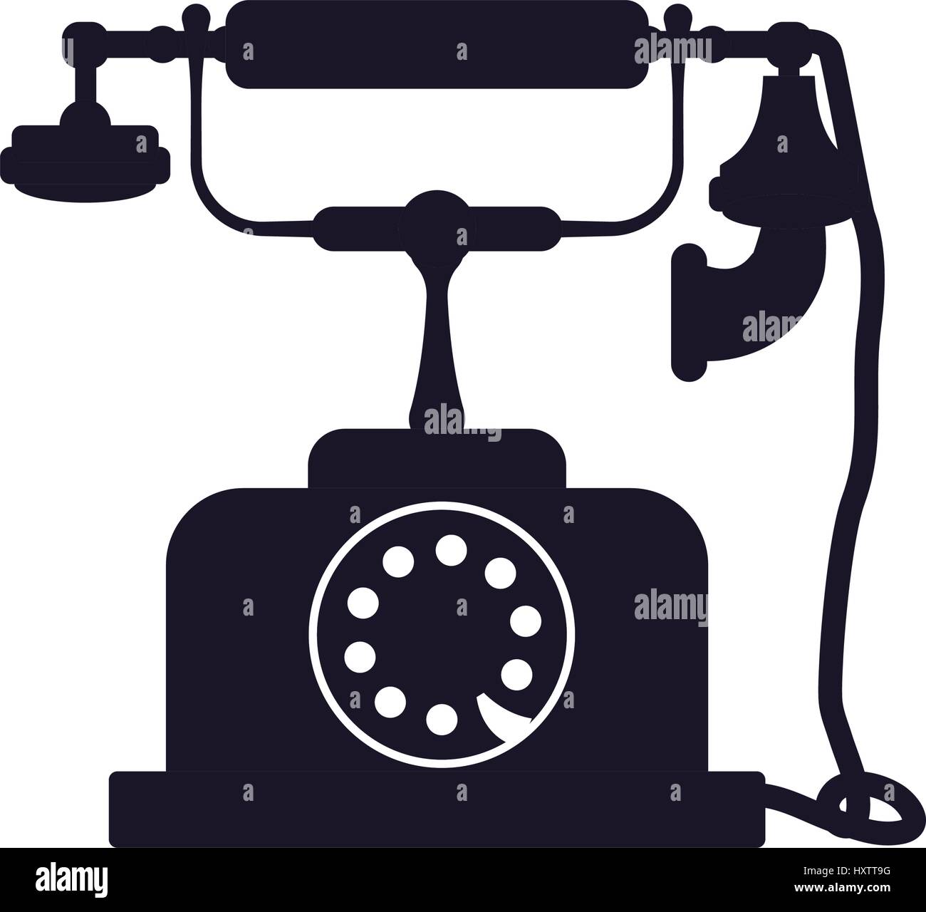 Vintage antique telephone icon vector illustration graphic design Stock Vector