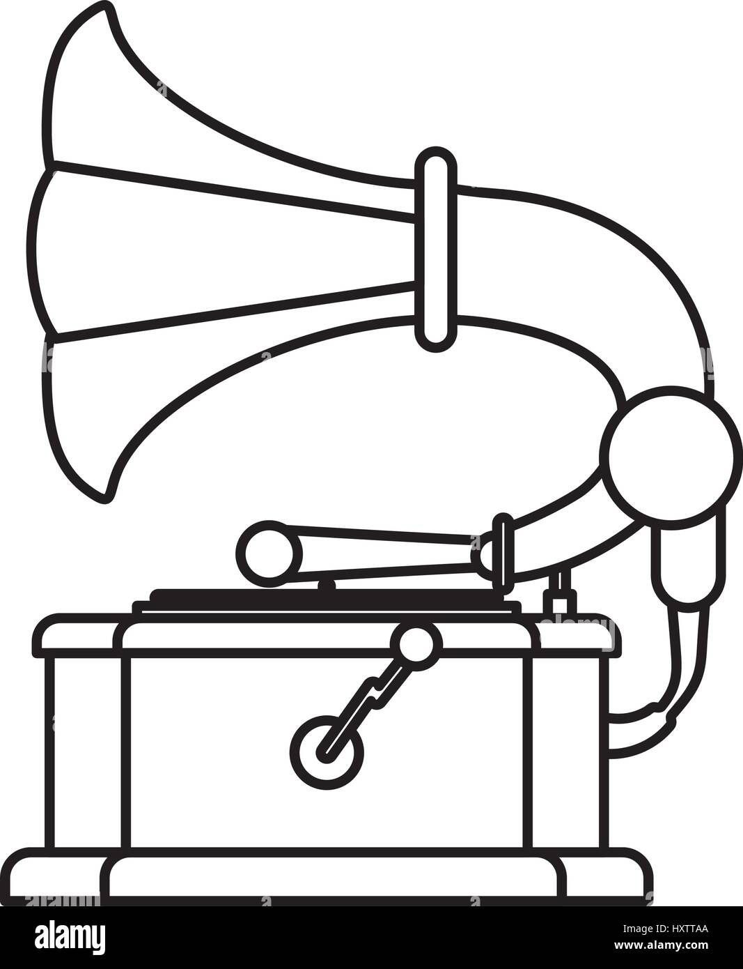 Vintage gramophone music device Stock Vector Image & Art Alamy