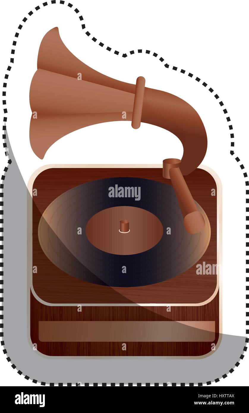 Vintage gramophone music device Stock Vector Image & Art Alamy