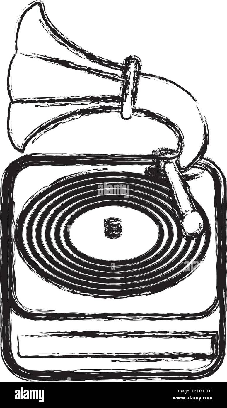 Vintage gramophone music device Stock Vector Image & Art Alamy