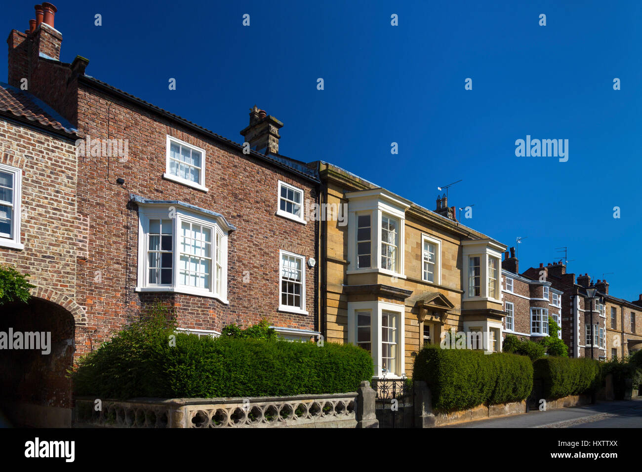 Houses on West Green, Stokesley, North Yorkshire, England, UK Stock Photo