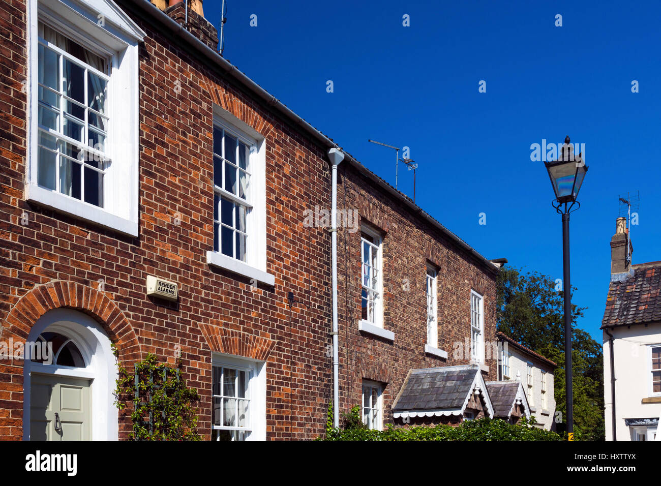 Houses on West Green, Stokesley, North Yorkshire, England, UK Stock