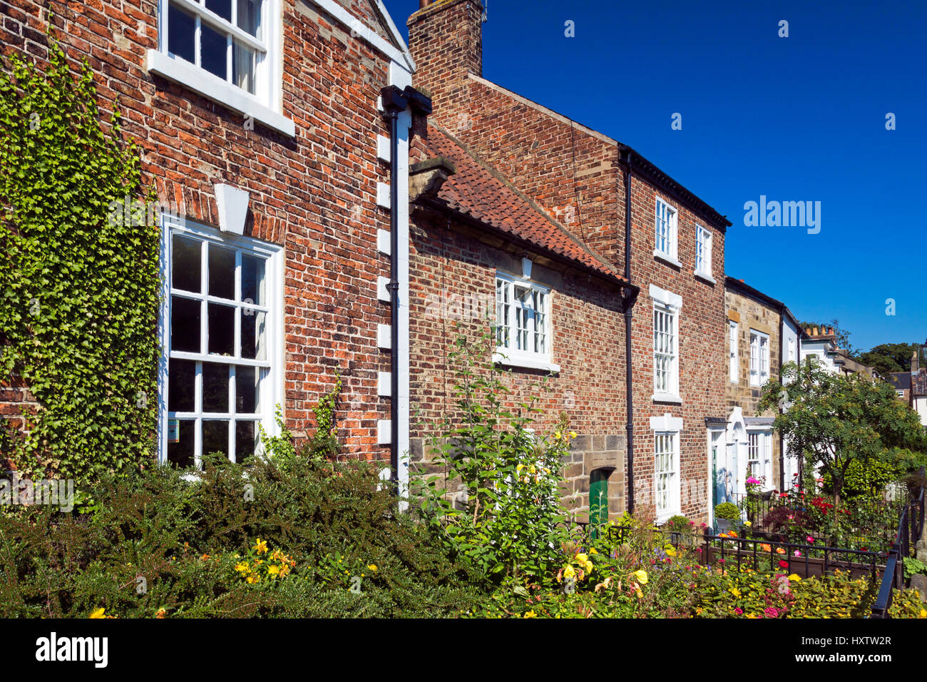 Houses on West Green, Stokesley, North Yorkshire, England, UK Stock