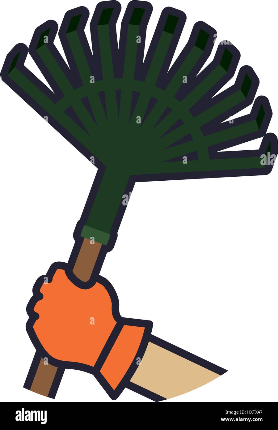Rake gardening tool Stock Vector Image & Art - Alamy