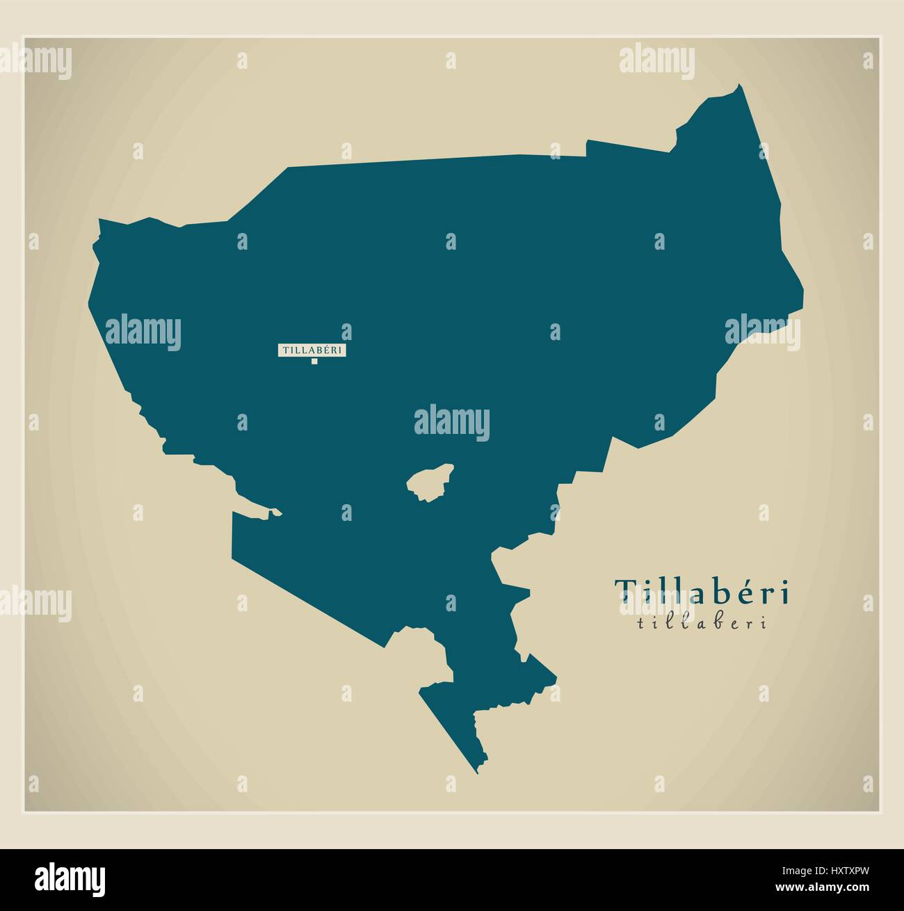 Modern Map - Tillaberi NE Stock Vector