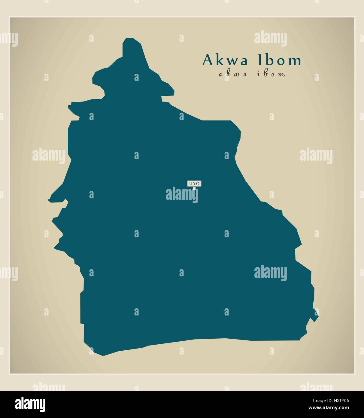 Modern Map Akwa Ibom Ng HXTY06 