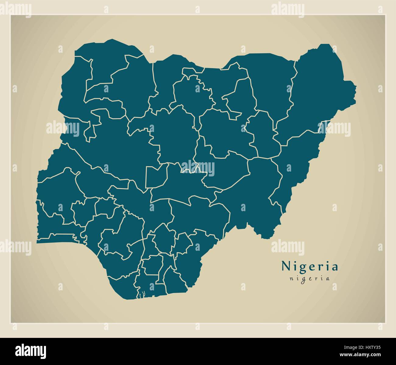Modern Map Nigeria With Provinces Ng Stock Vector Image Art Alamy