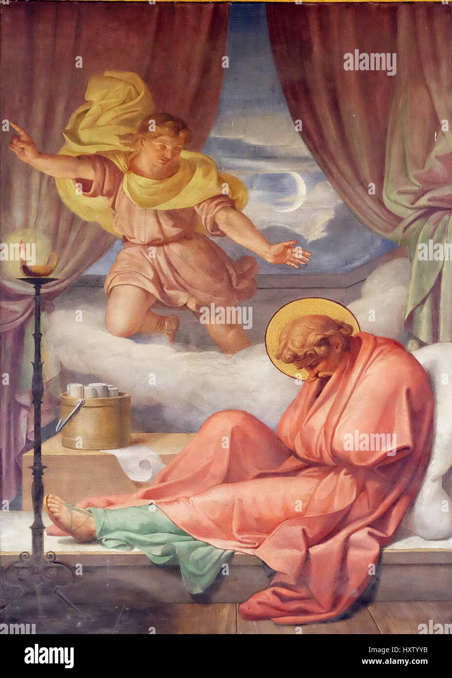 The fresco with the image of the life of St. Paul: The Vision of the ...
