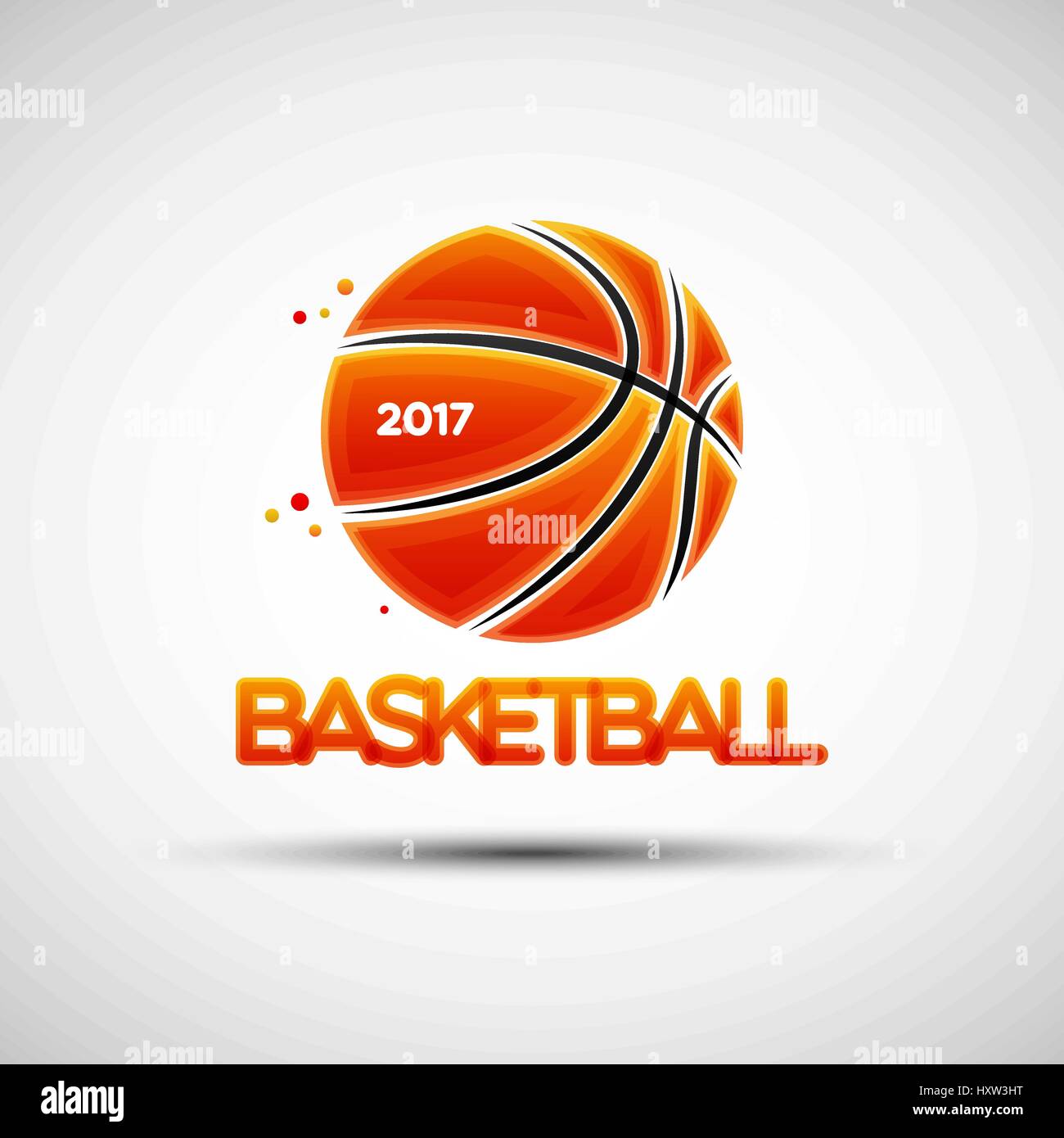 Vector illustration of abstract basketball ball logo template for your design Stock Vector