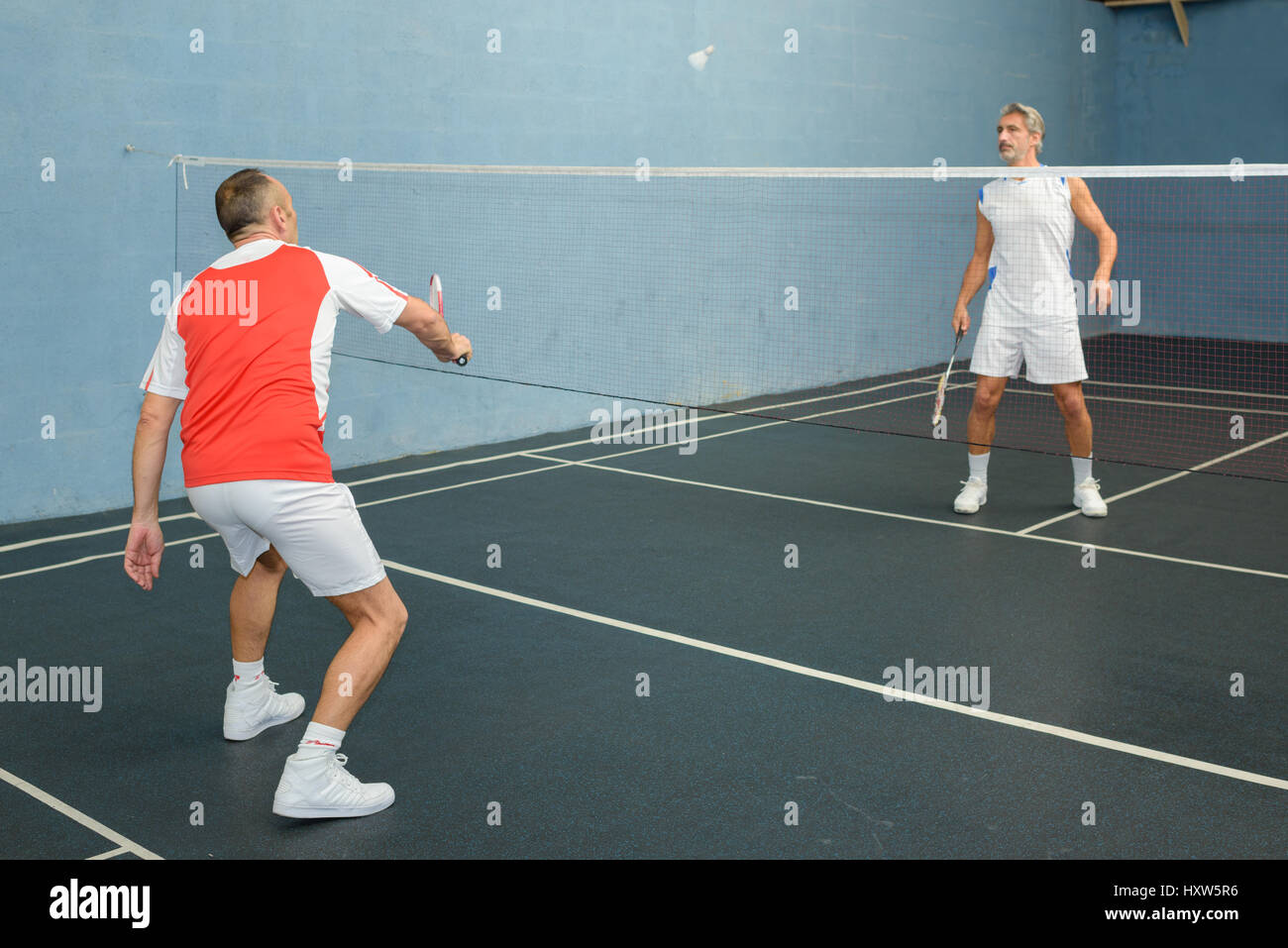 two badminton players Stock Photo - Alamy
