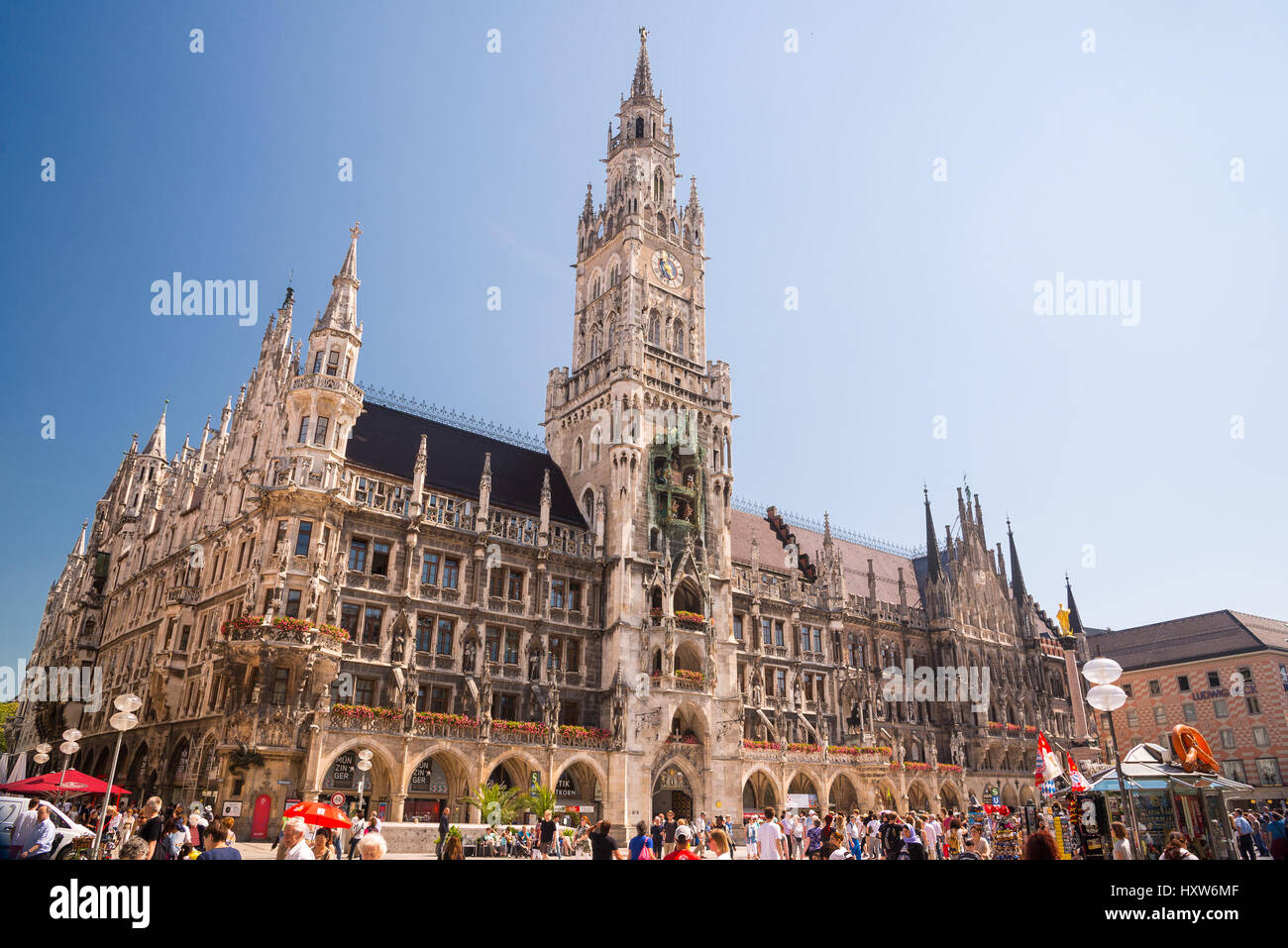 MUNICH, GERMANY - JUNE 8, 2016: Karlsplatz Stachus and Landgericht Munchen I in Munich, Bavaria, Germany Stock Photo