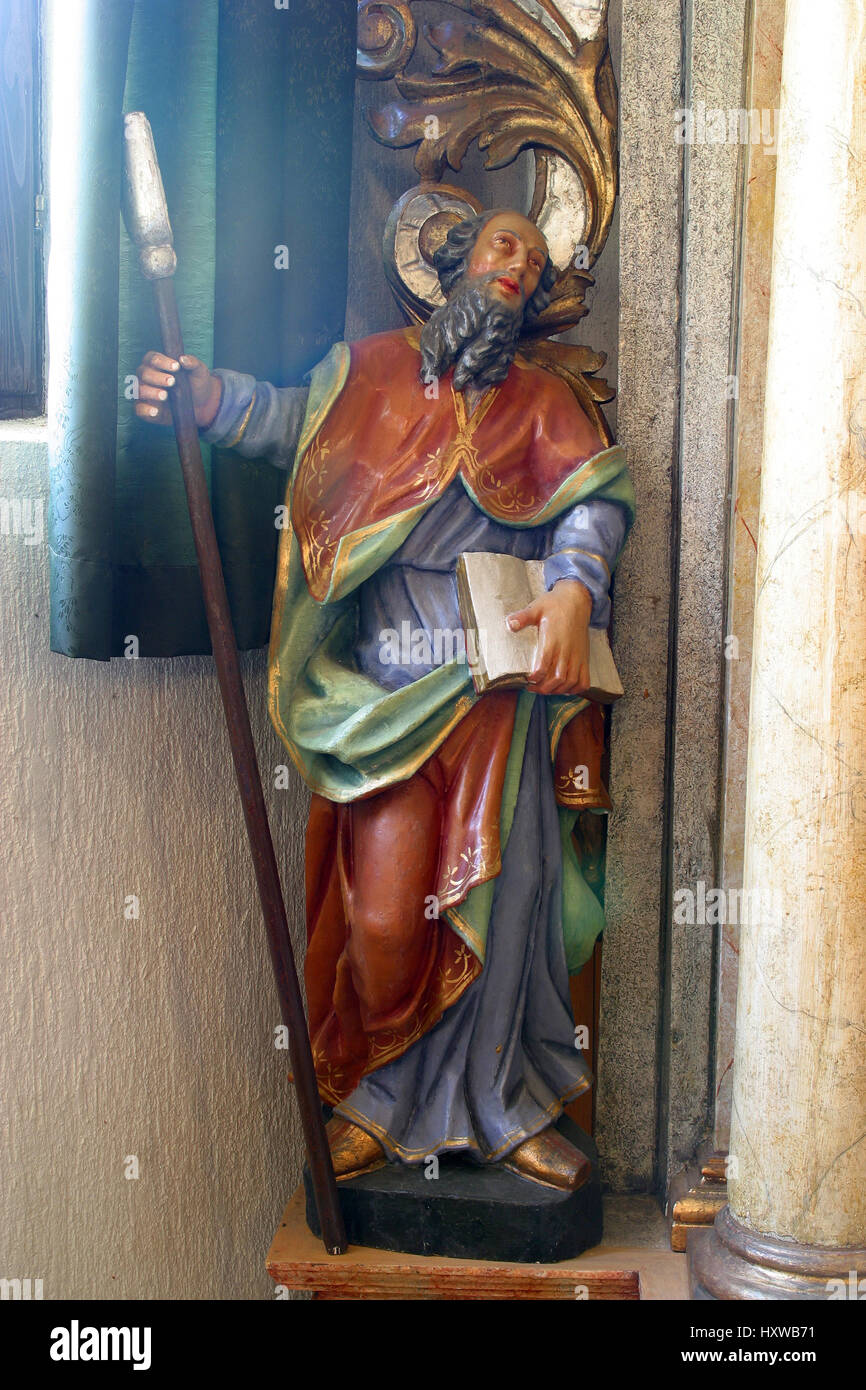 Saint Joachim statue at the altar in the Parish Church of Assumption of