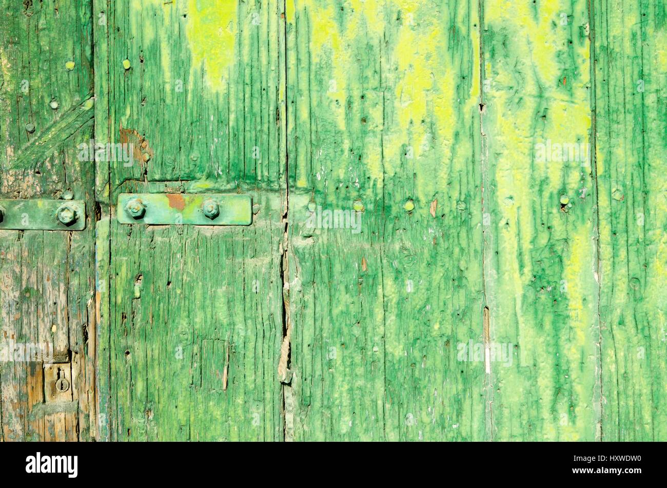 abstract foreground an old wooden green door Stock Photo - Alamy