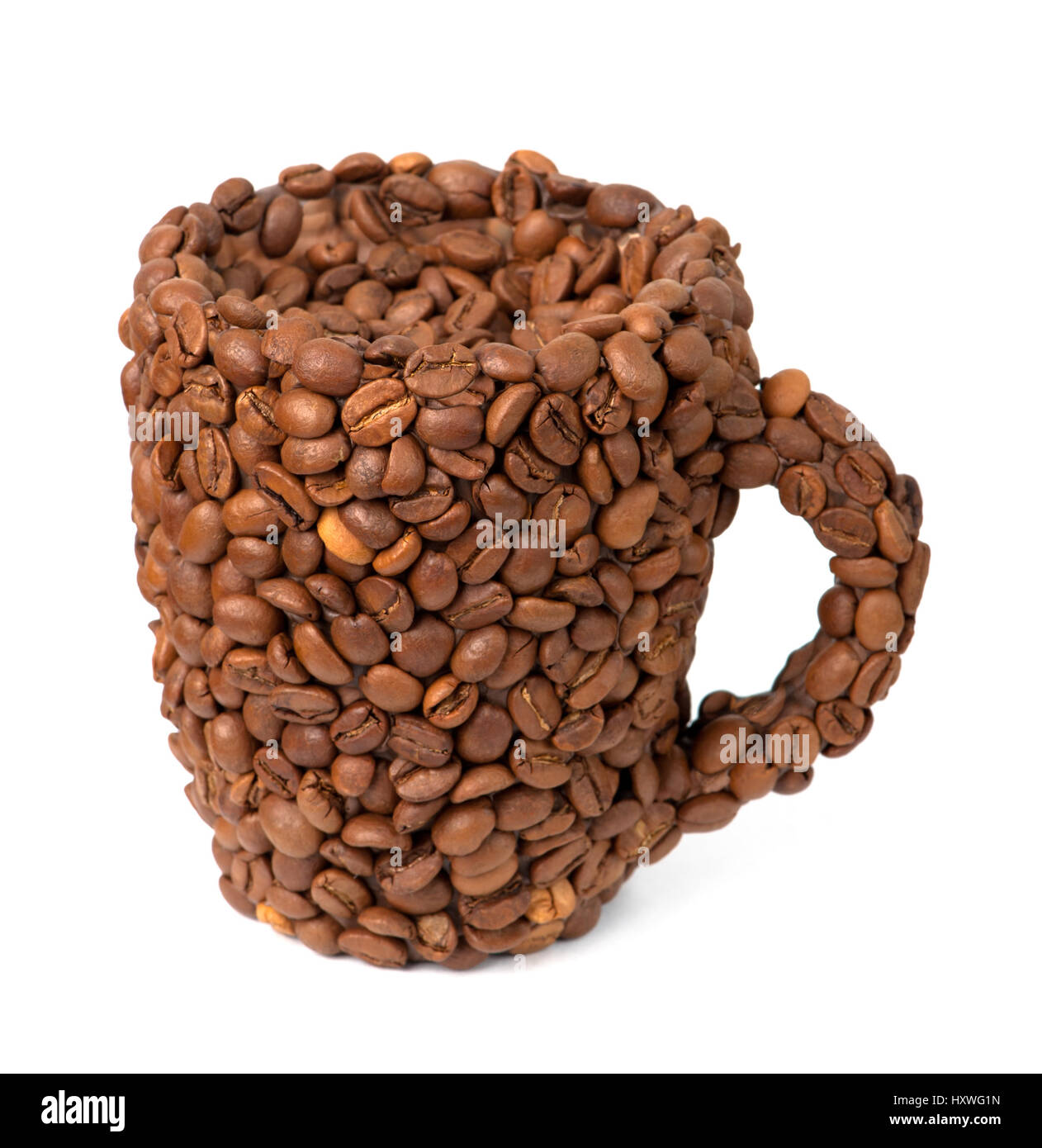 Cup of coffee beans isolated on white background Stock Photo - Alamy
