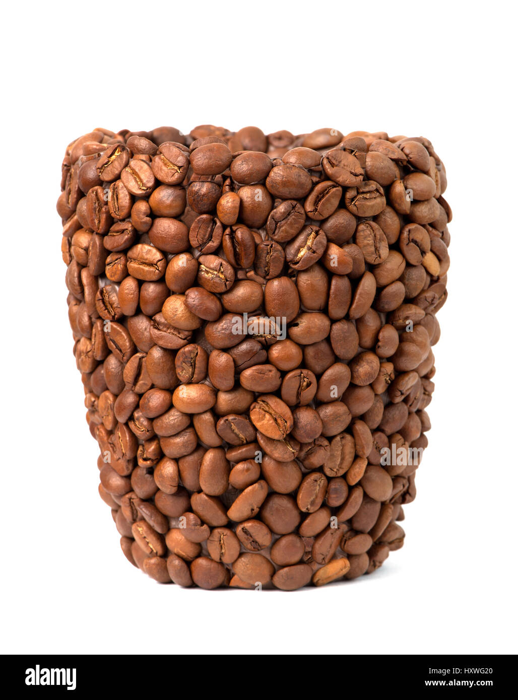 Cup of coffee beans isolated on white background Stock Photo - Alamy