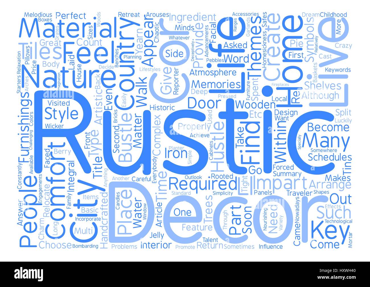 Rustic Home Decor The Return To Nature Word Cloud Concept Text