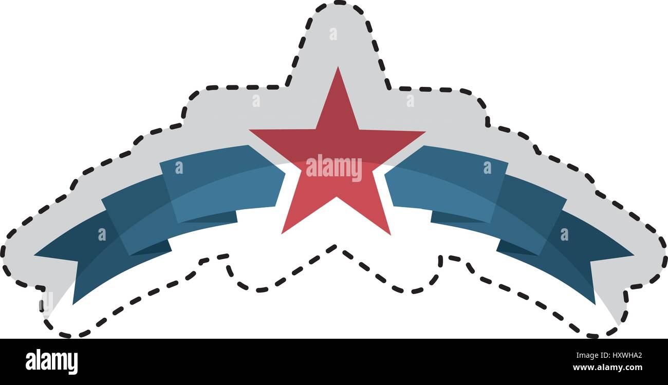 american frame with ribbon and star vector illustration design Stock ...