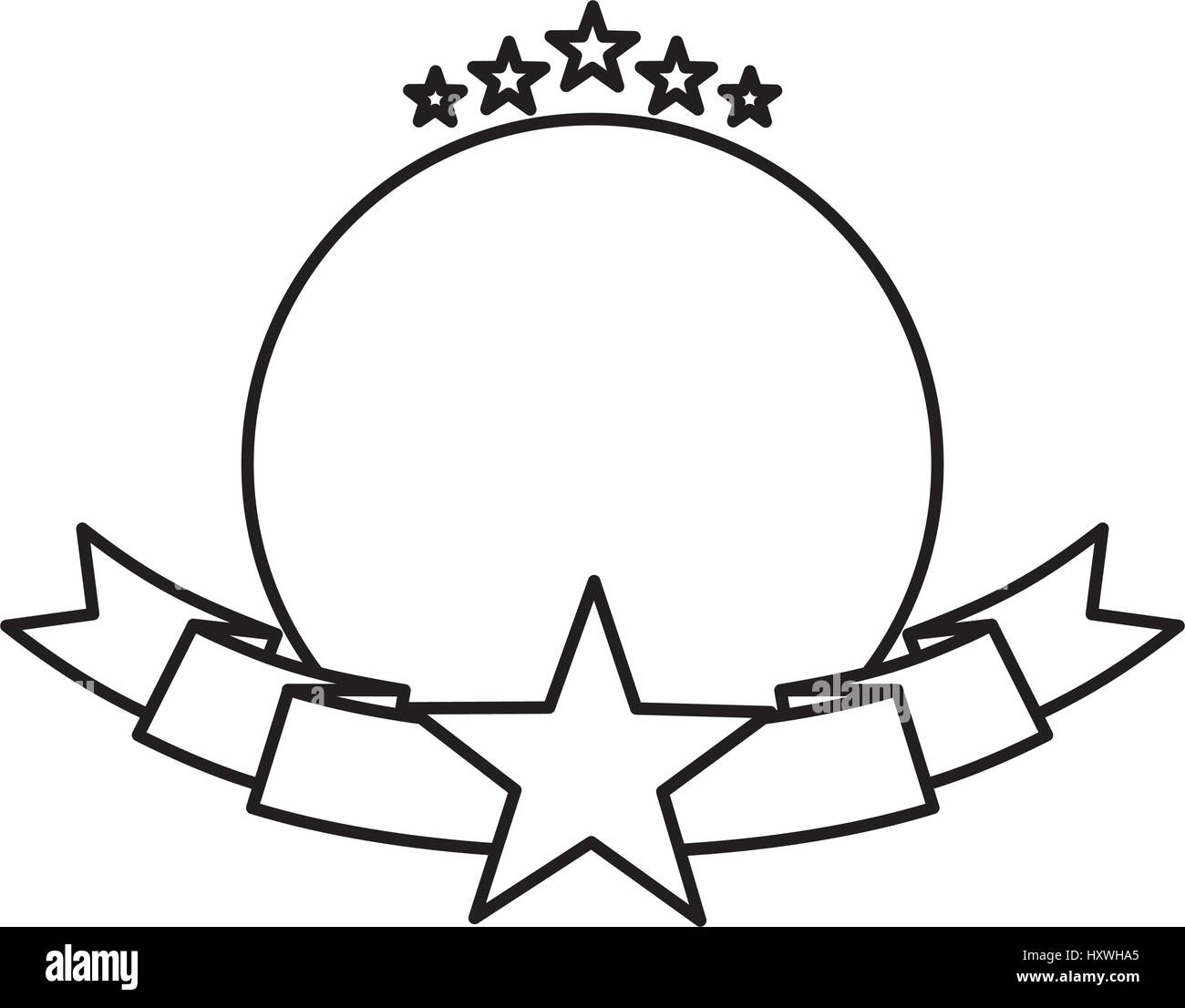american frame with ribbon and star vector illustration design Stock ...