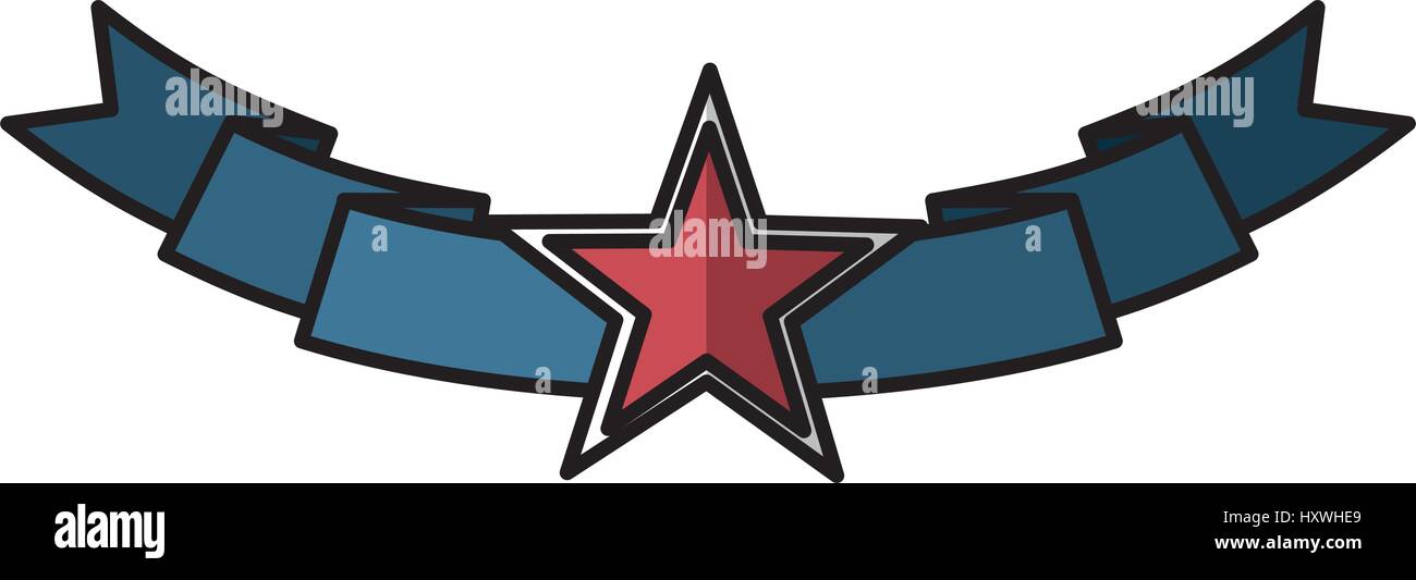 american frame with ribbon and star vector illustration design Stock ...
