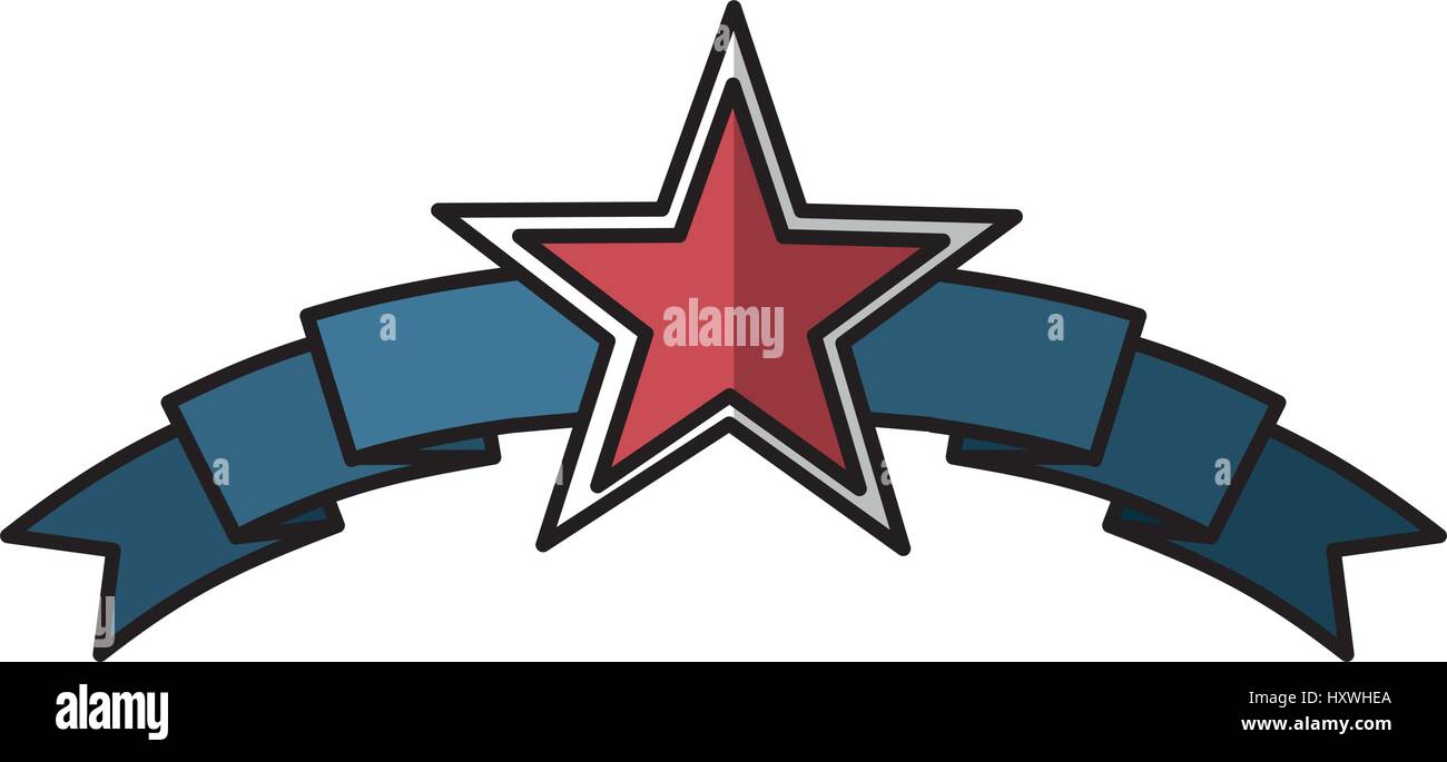 american frame with ribbon and star vector illustration design Stock ...