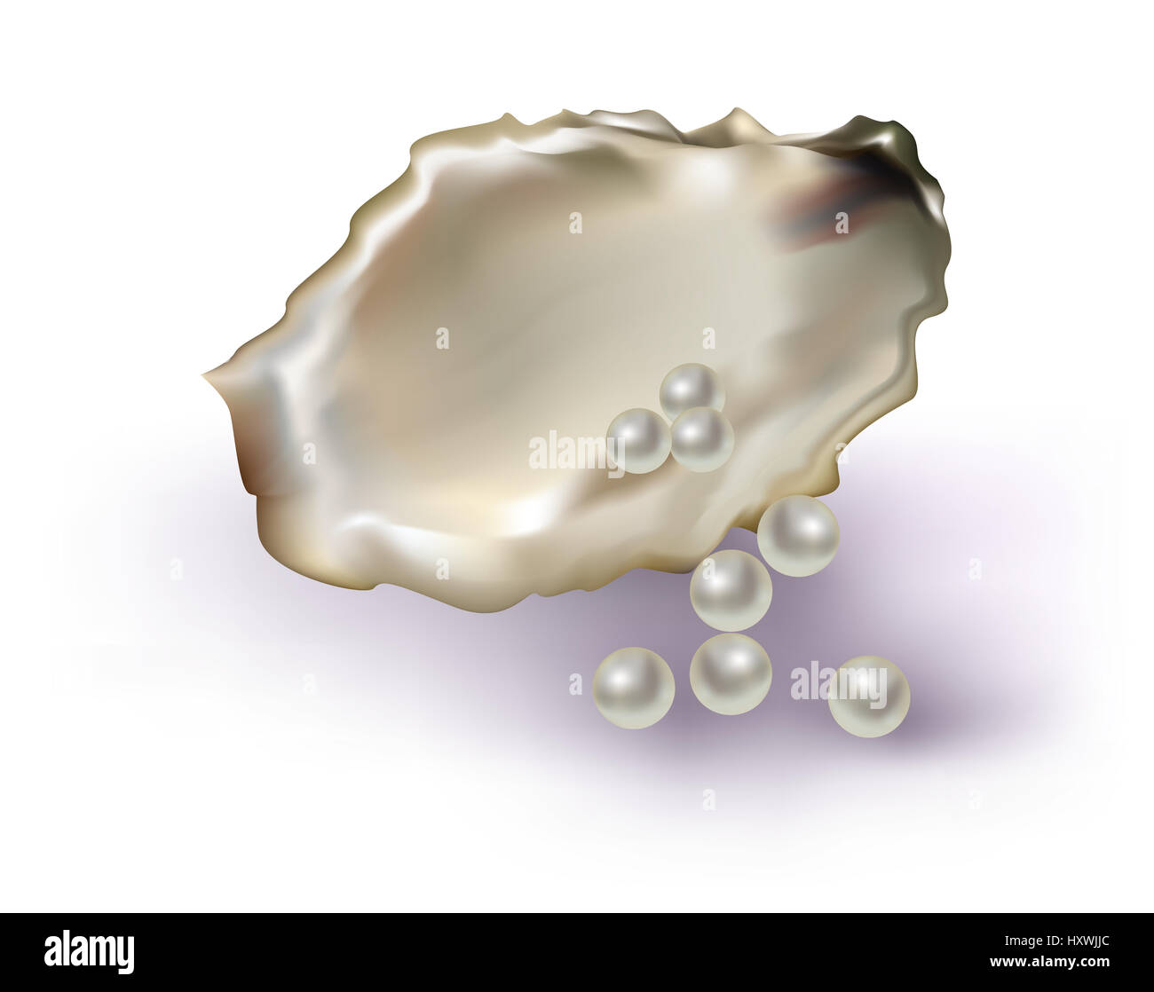 Watercolor illustration of seamless pattern seashells in beige