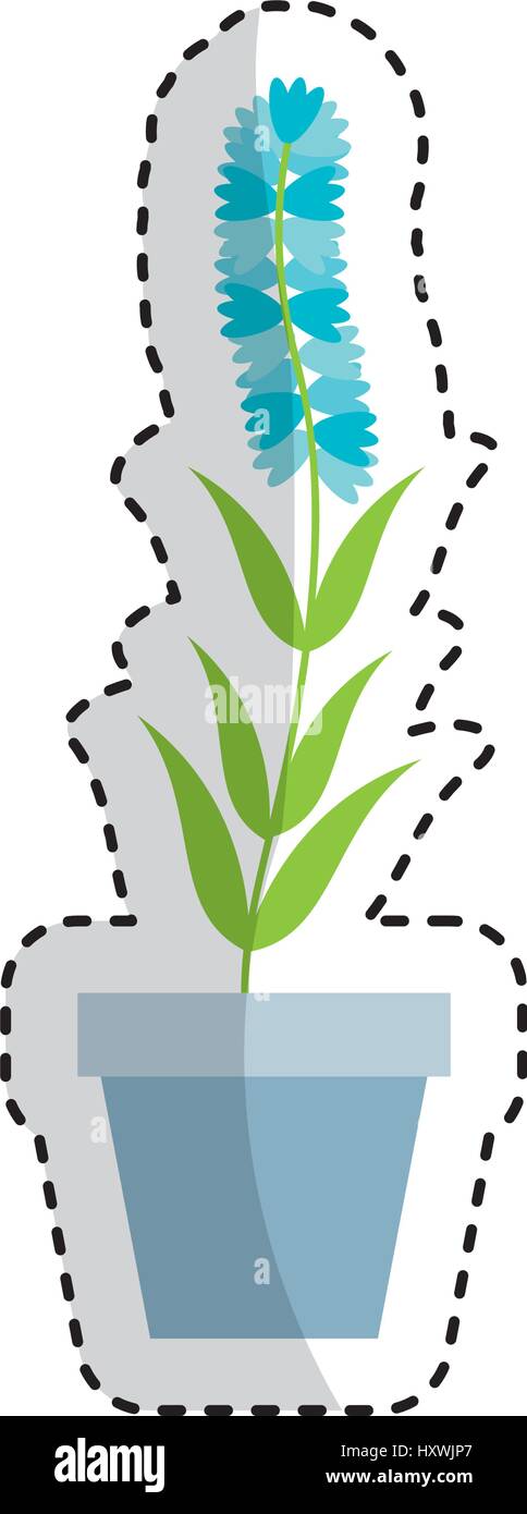 cute garden flower in pot vector illustration design Stock Vector Image ...