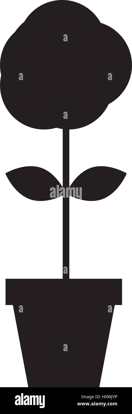 cute garden flower in pot vector illustration design Stock Vector Image ...