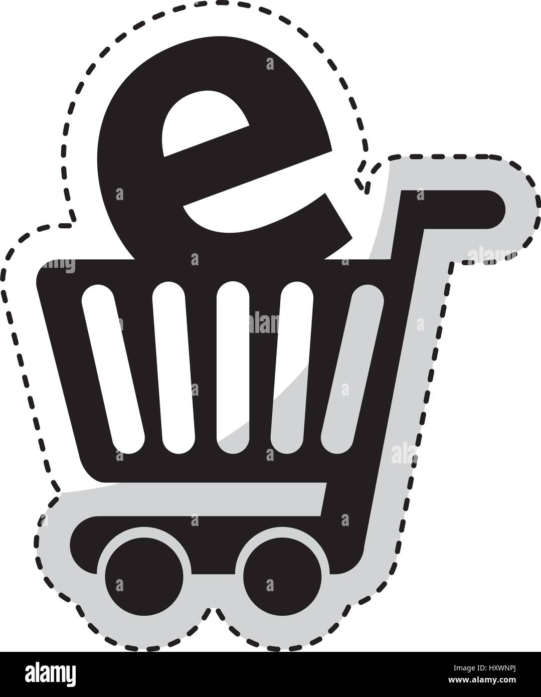 shopping cart with ecommerce icon Stock Vector Image & Art - Alamy