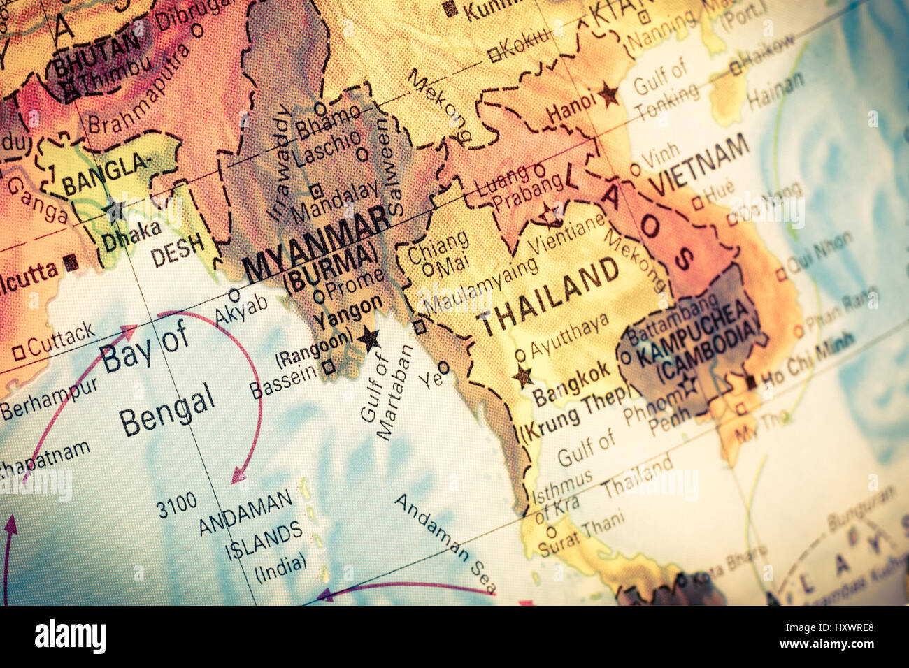 Myanmar Map High Resolution Stock Photography And Images Alamy