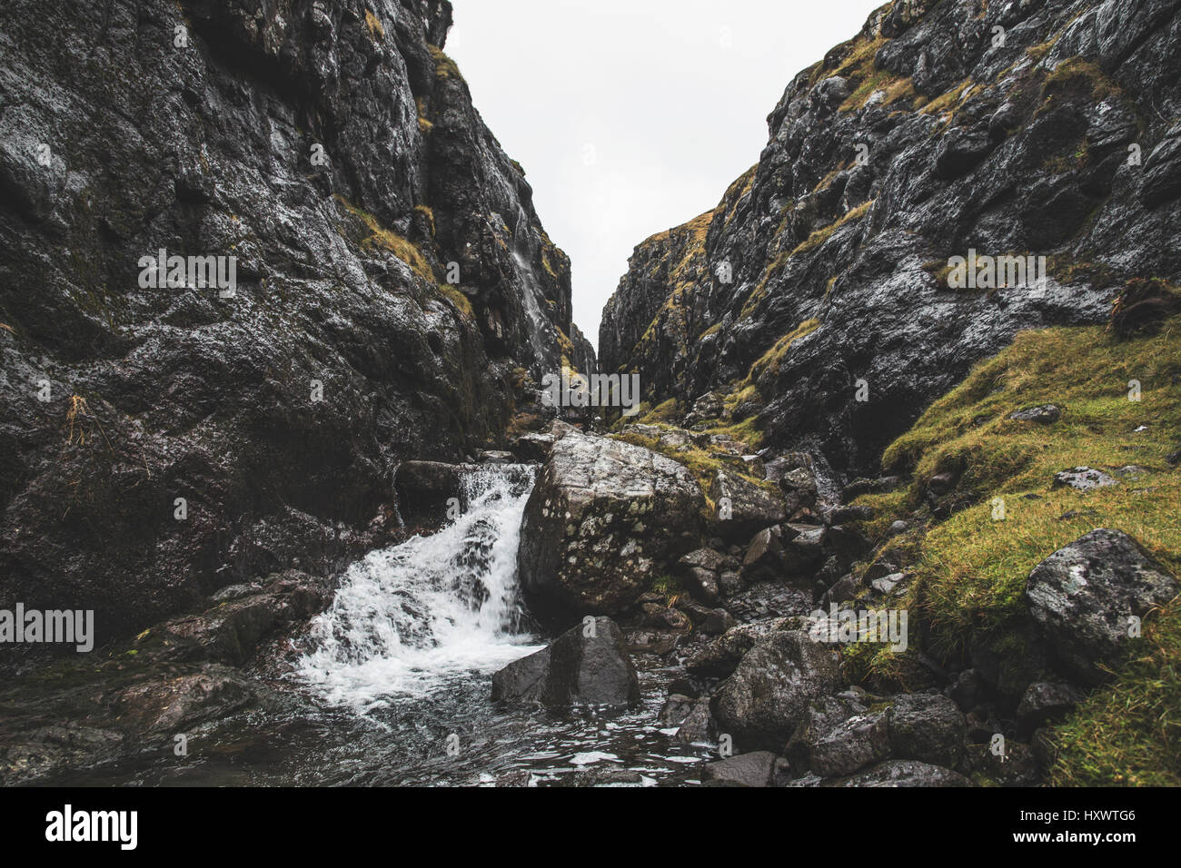 Rocky landscape in the Faroe Islands. Stock Photo