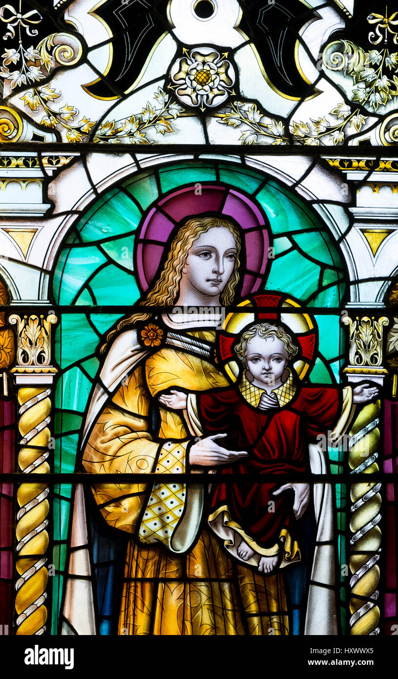 East Window stained glass, St. Mary`s Church, Burnham Market, Norfolk ...