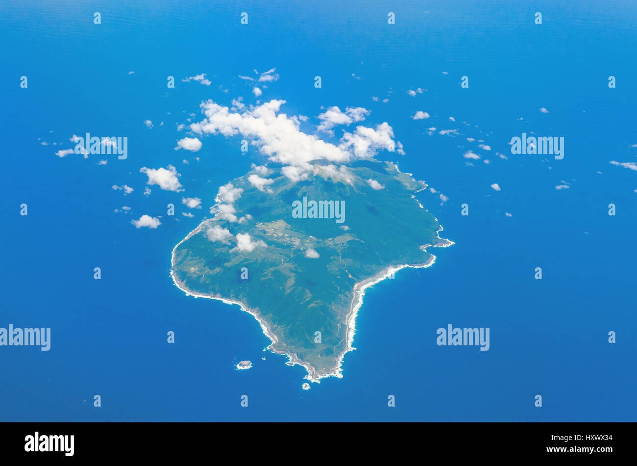 Aerial view of island and blue ocean in toshima kagoshima japan Stock Photo